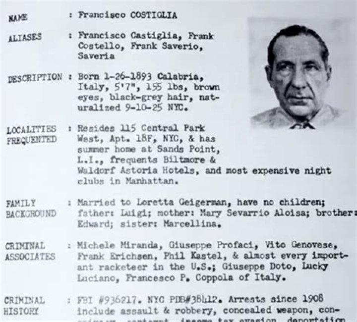 Frank Costello - Bio, Age, net worth, siblings, Wiki, Facts and Family